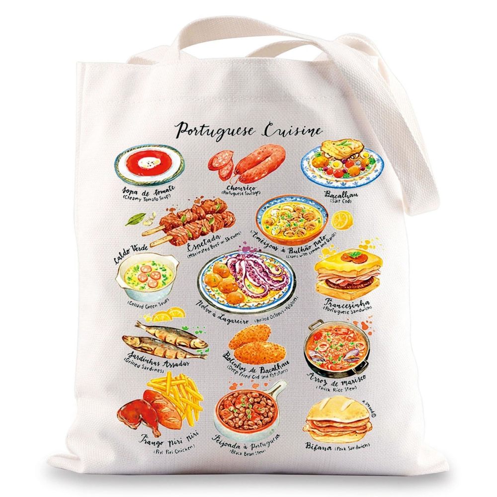 Portuguese Cuisine Tote Bag Portugal Travel Gifts Portugal Shoulder Bag :'D